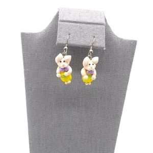 Polymer Clay Easter Bunny Earrings Pastel Rabbit
